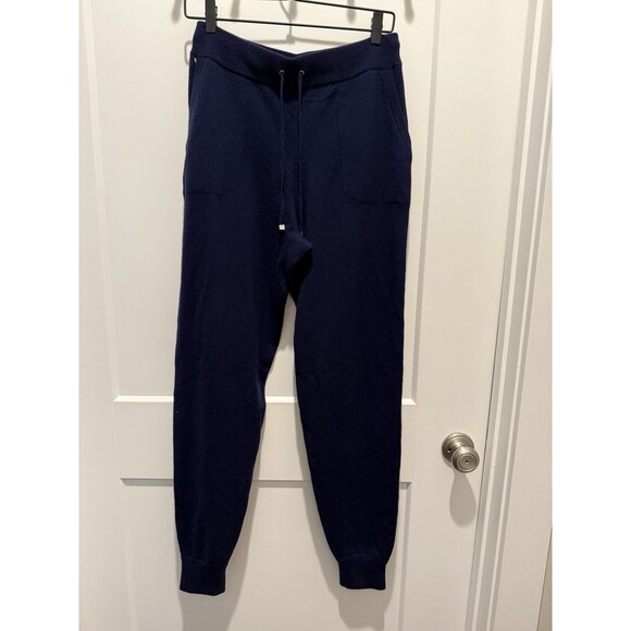 Women’s Ralph Lauren Purple Label Collection Cashmere Joggers Sweatpants Navy M - Picture 2 of 6